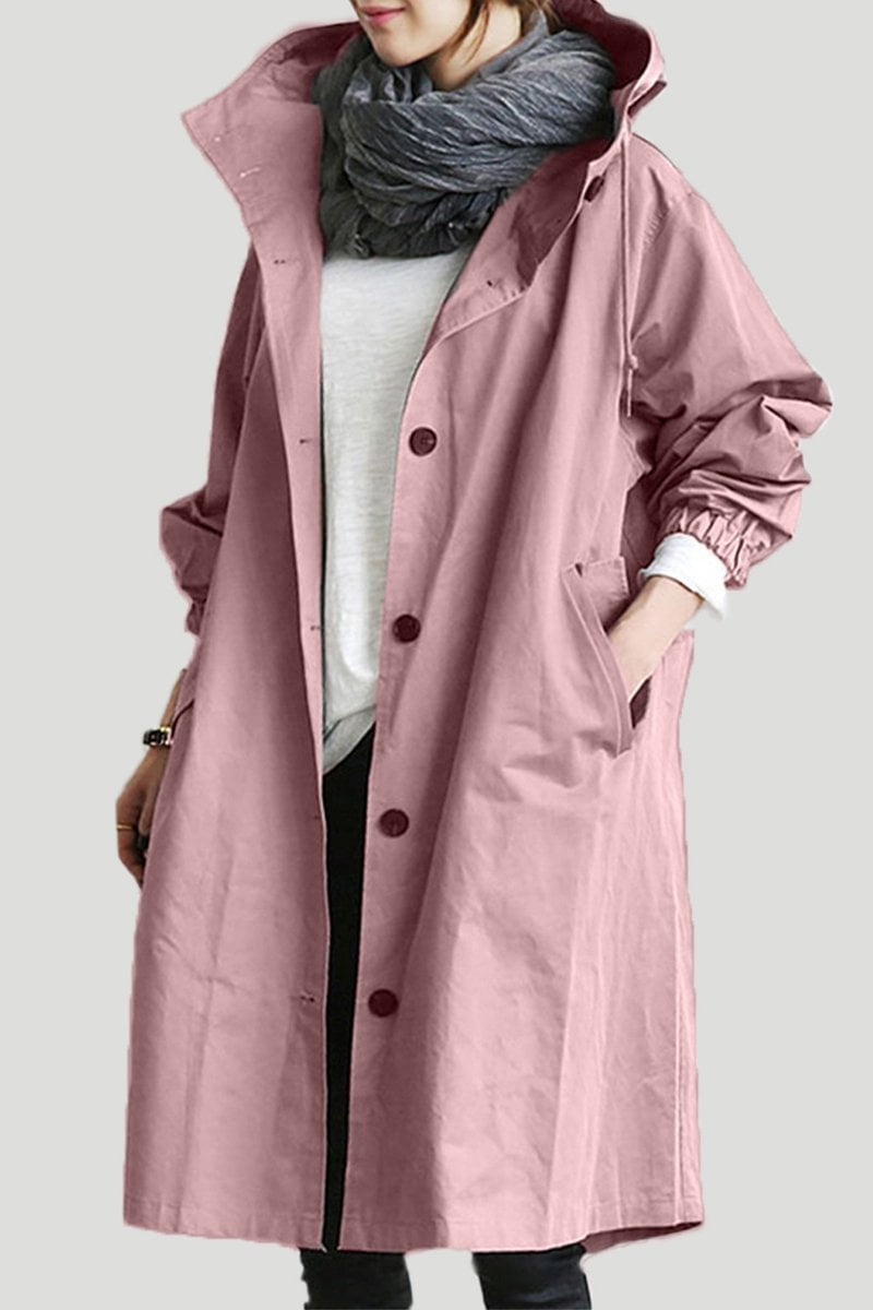 Women's Hooded Longline Button Coat