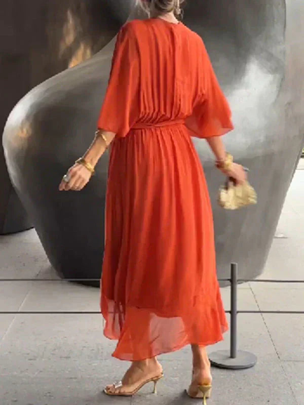 Flowy Midi Dress Relaxed Casual