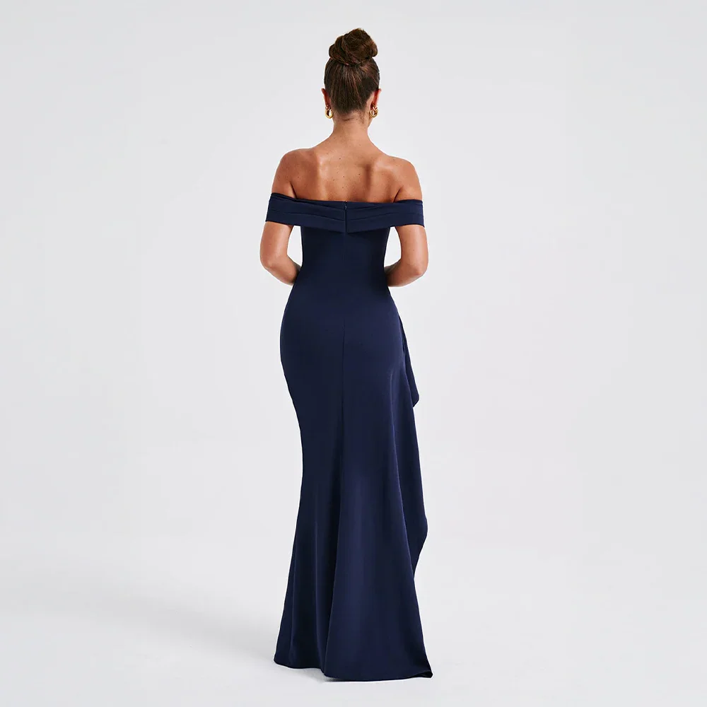 Women’s Off Shoulder Split Evening Formal Maxi Dress