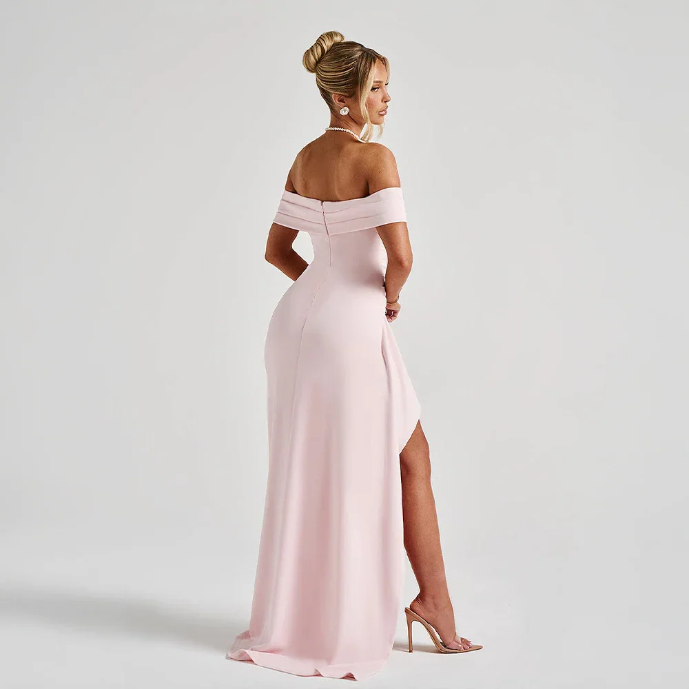 Women’s Off Shoulder Split Evening Formal Maxi Dress