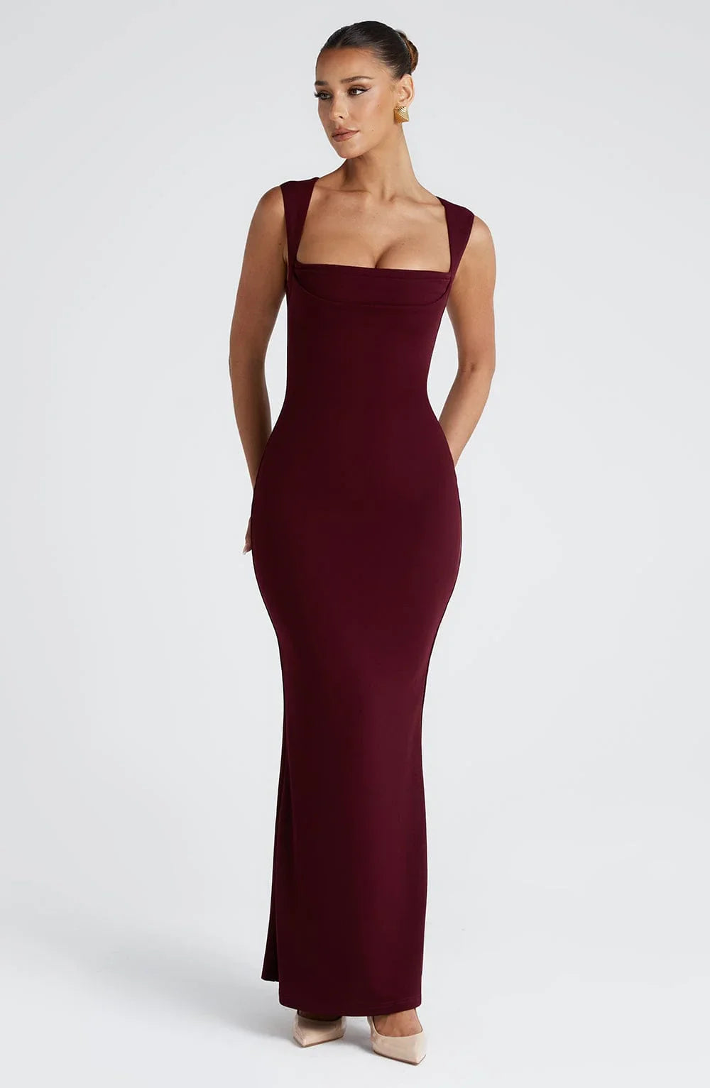 Women’s Elegant Square Neck Maxi Dress