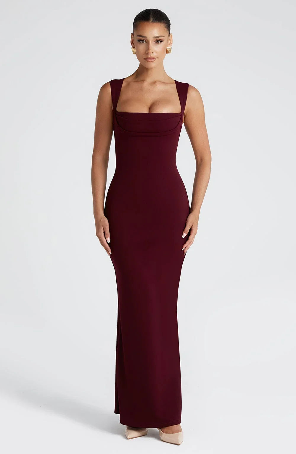 Women’s Elegant Square Neck Maxi Dress