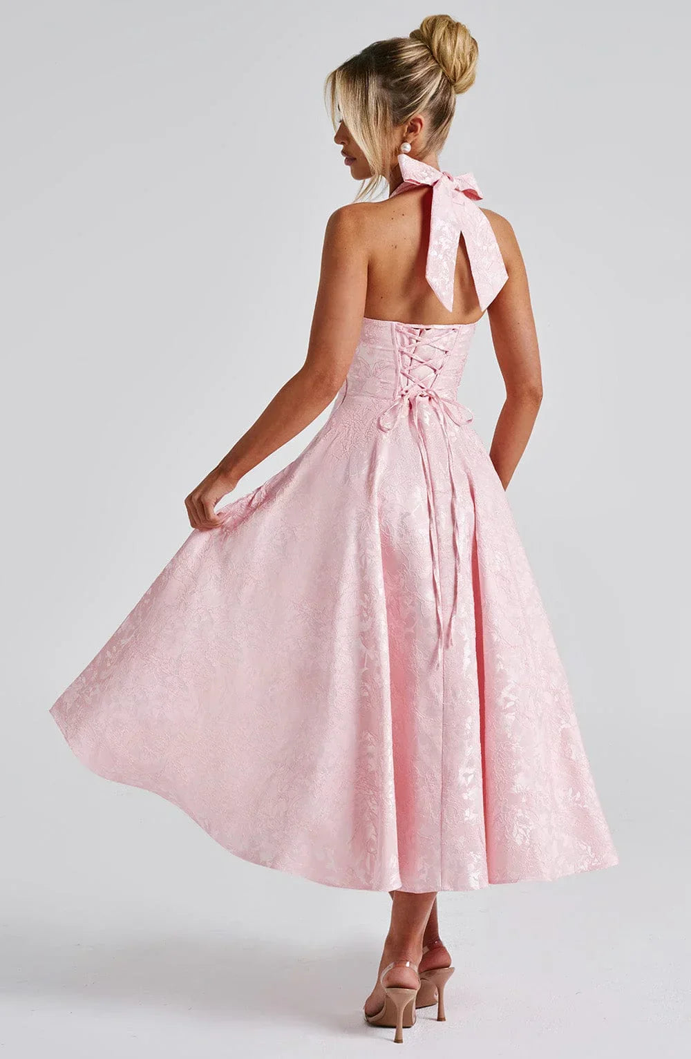 Women’s Elegant Halter Neck Midi Dress