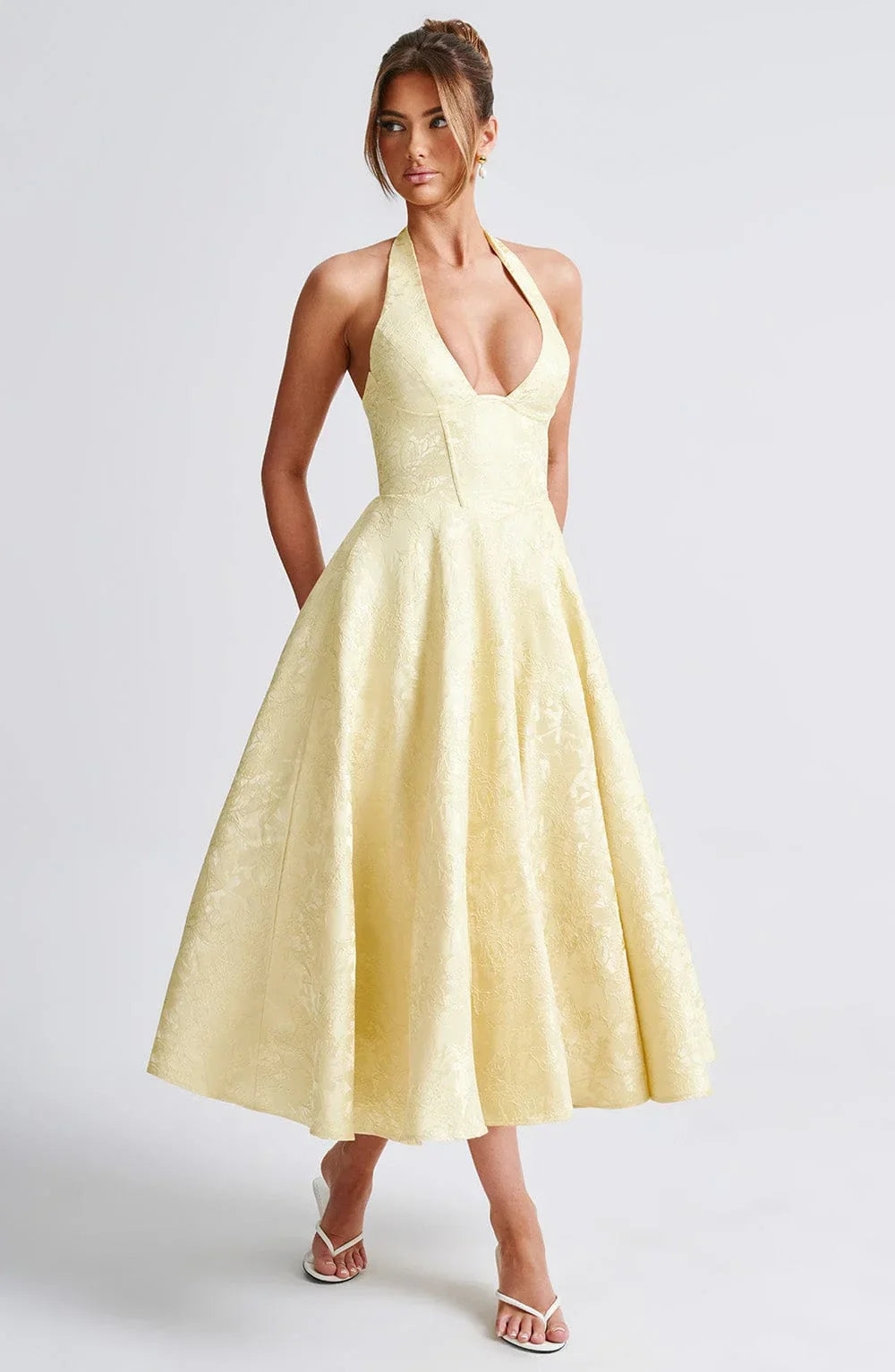 Women’s Elegant Halter Neck Midi Dress