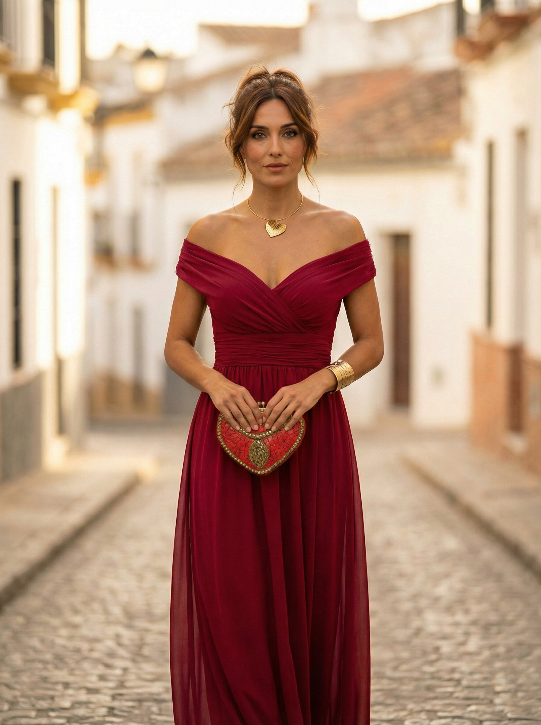 Women's Elegant Off-Shoulder Ruched Maxi Dress