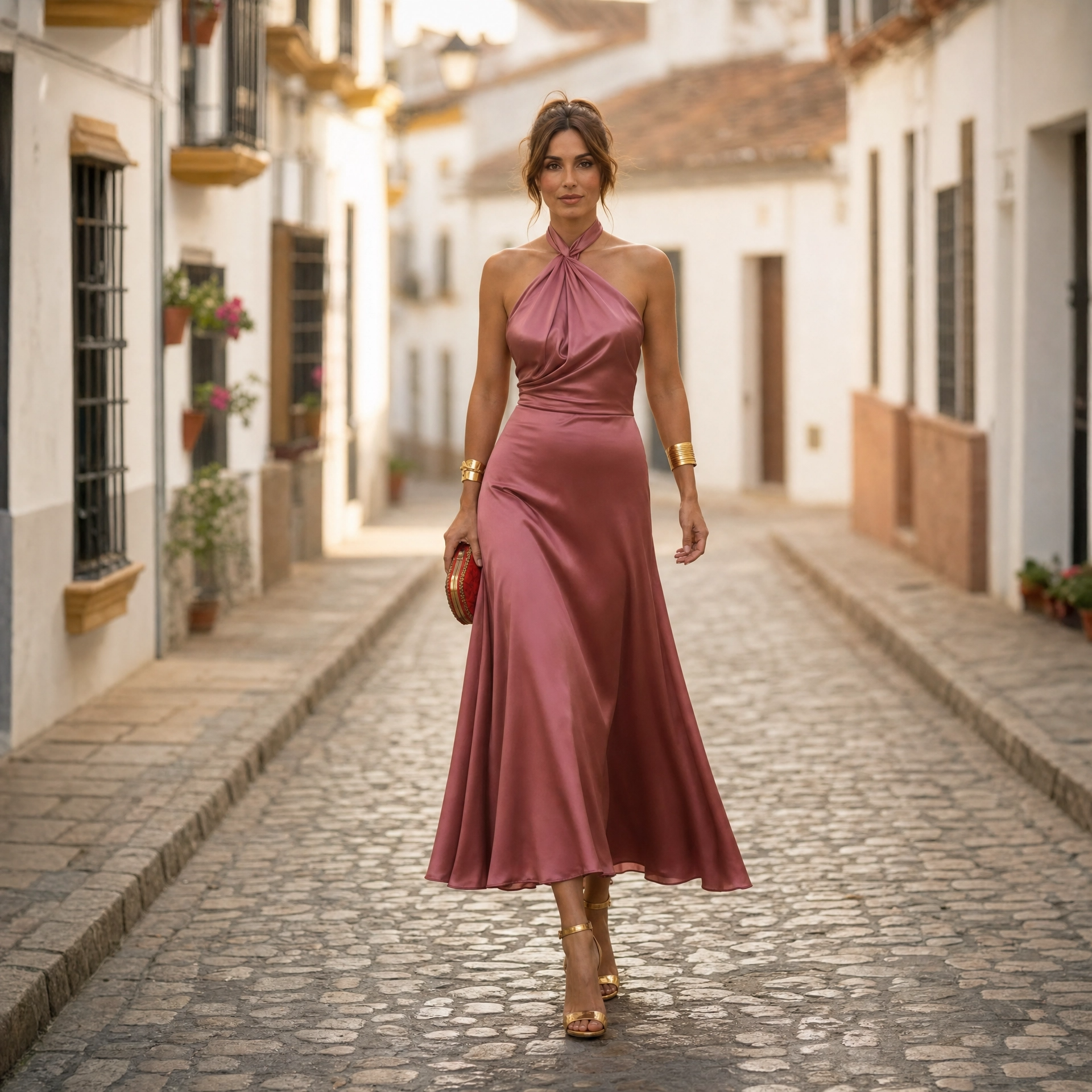 Women's Halter Midi Dress