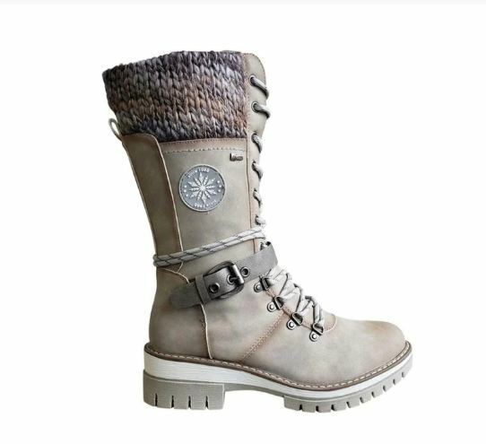 Stylish Women's Winter Boots with Comfortable Knitted Cuff