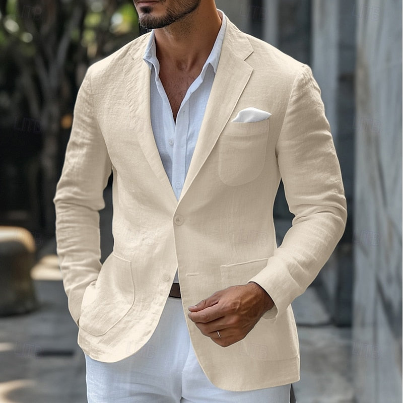 Stylish summer blazer made of linen with breathable fabric