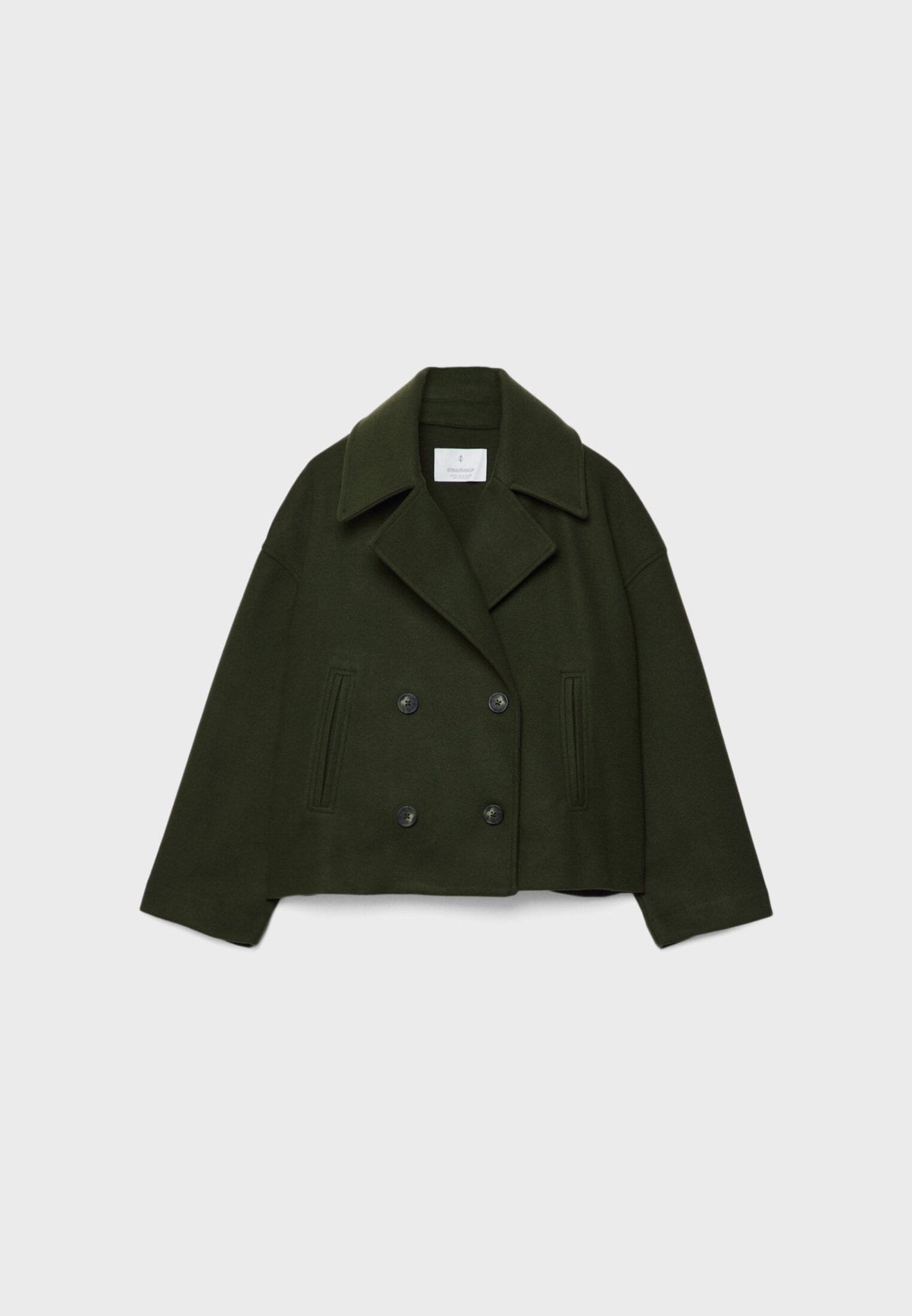 Women's Cropped Double-Breasted Tailored Blazer Jacket