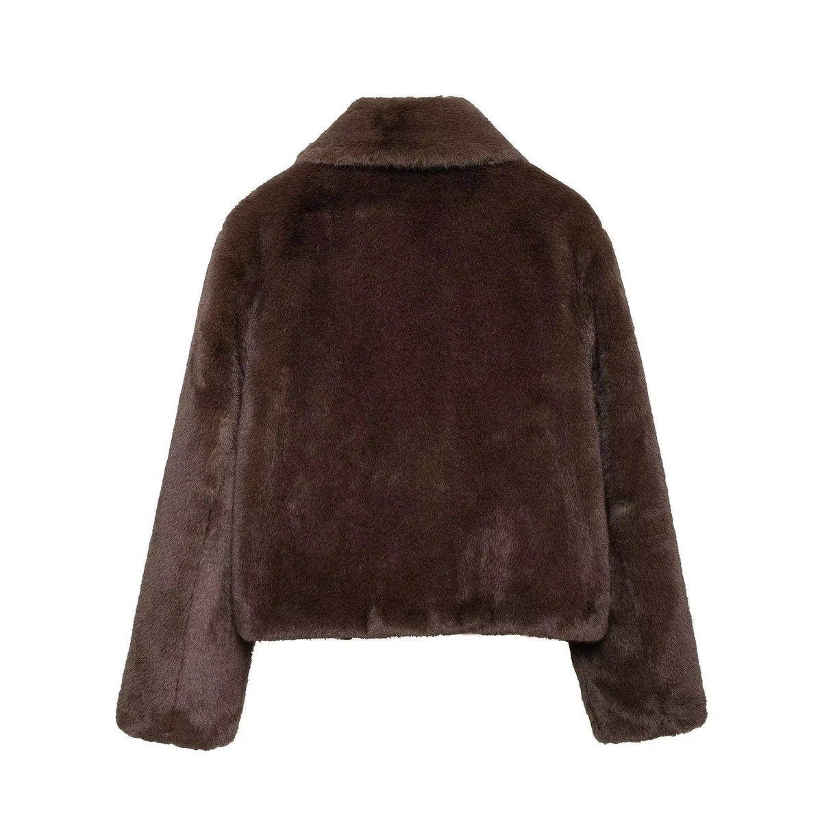 Women’s Faux Fur Plush Long-Sleeve Winter Coat