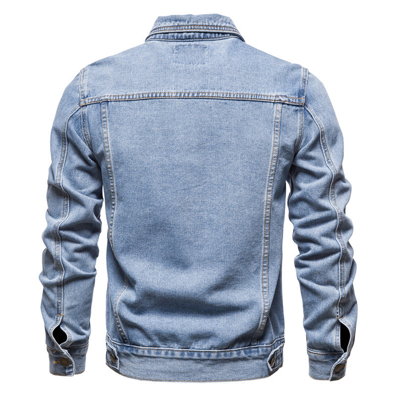 Men's Classic Denim Jacket with Chest Pockets