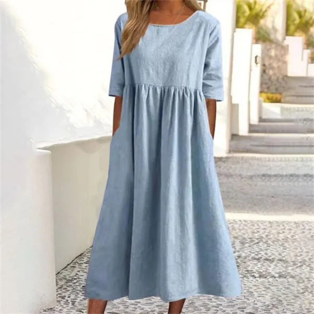 Women's Relaxed Empire Waist Midi Dress