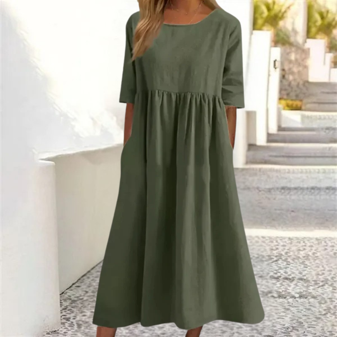 Women's Relaxed Empire Waist Midi Dress