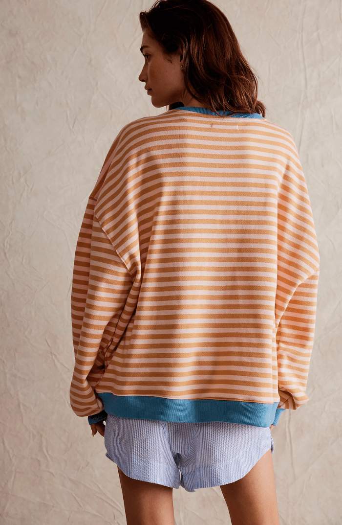 Women’s Striped Oversized Relaxed Fit Sweatshirt