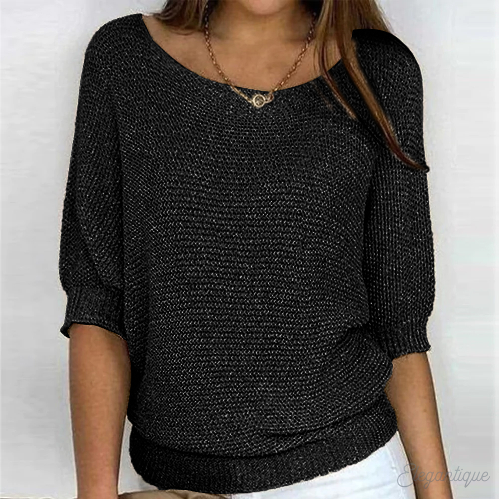 Women's Elegant Crew Neck Pullover Sweater