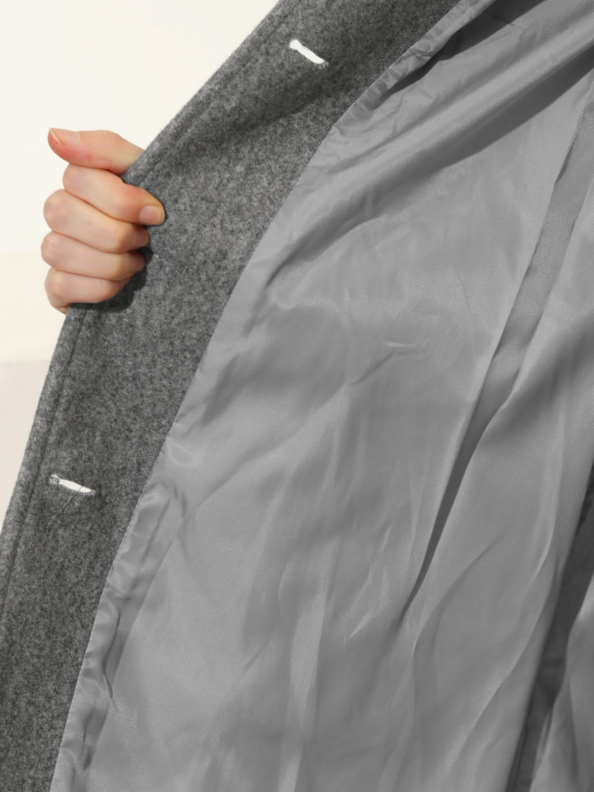 Women's Notched Collar Coat with Button Closure