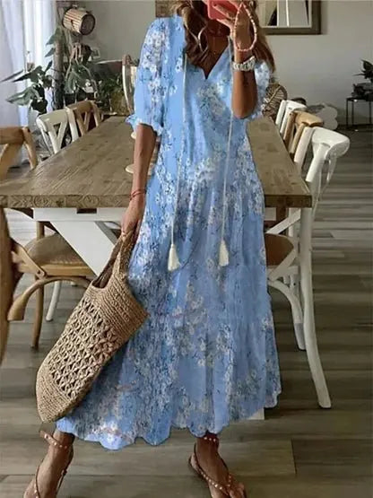 Women's Boho Dress with Flattering Fit and Free-Spirited Silhouette