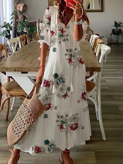 Women's Boho Dress with Flattering Fit and Free-Spirited Silhouette