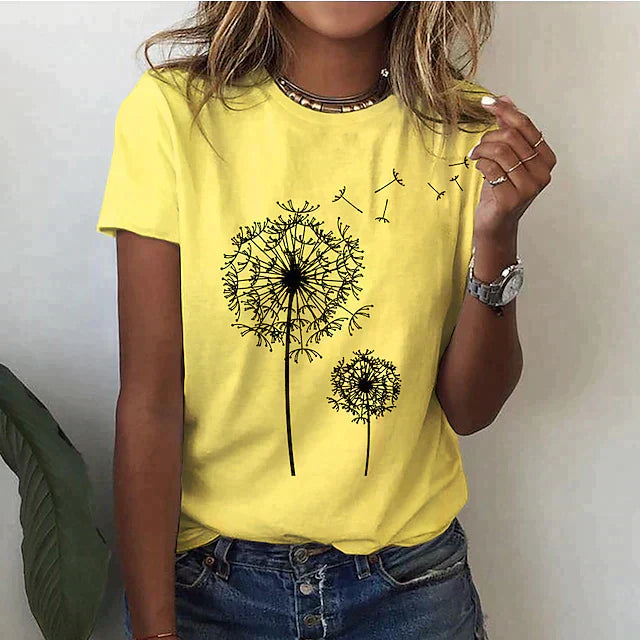Women’s Graphic Print Short Sleeve T Shirt with Relaxed Everyday Fit