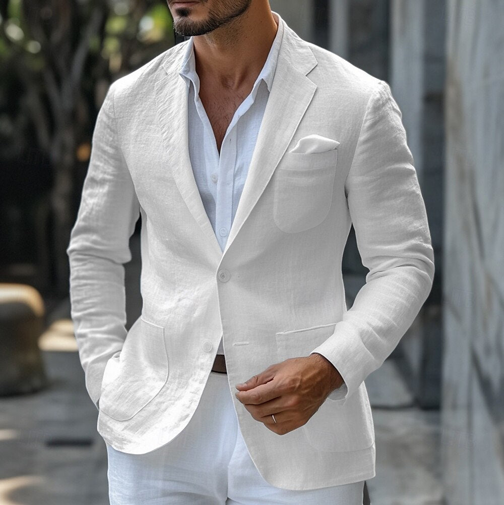 Stylish summer blazer made of linen with breathable fabric