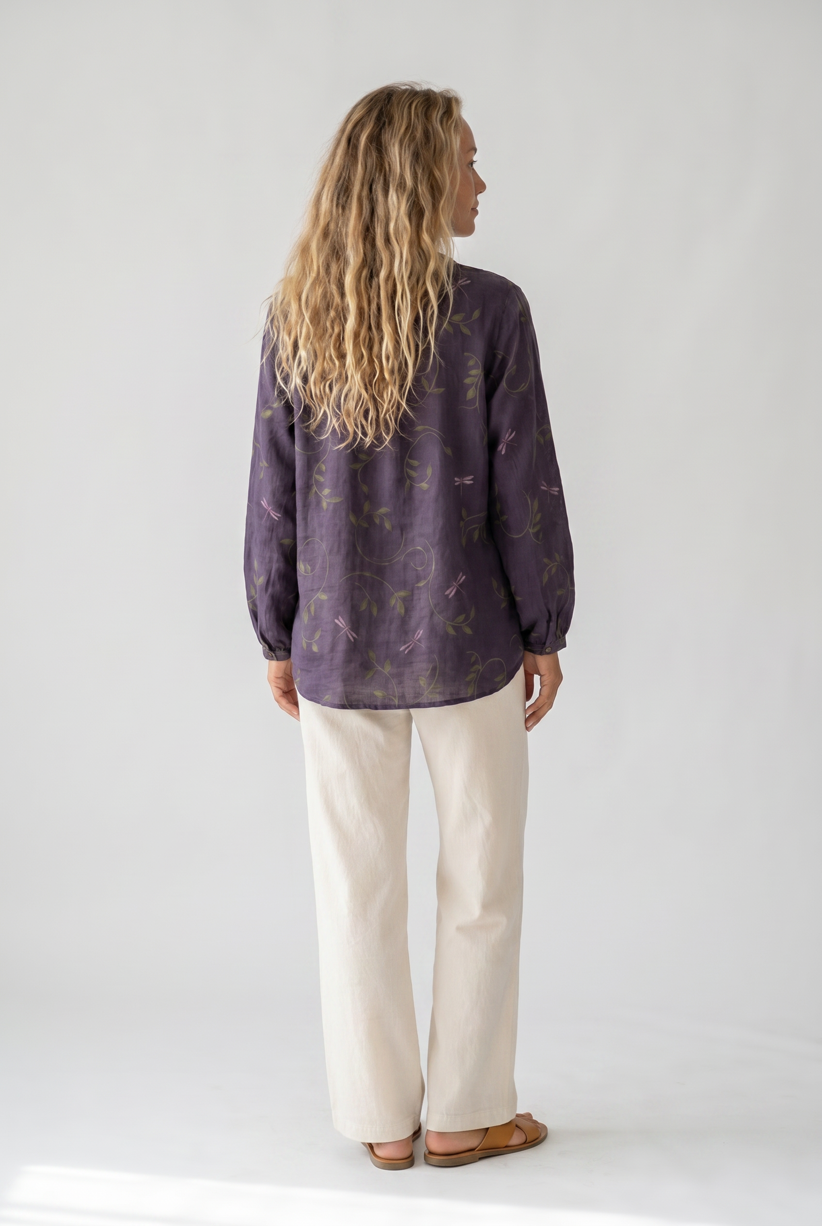 Women's Vintage Floral Print V-Neck Blouse