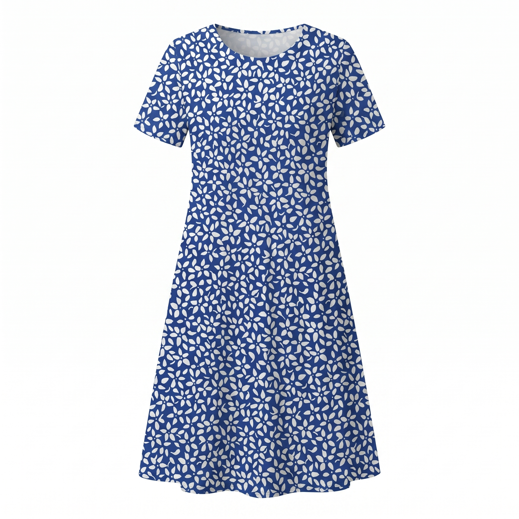 Women's Floral Print Midi Dress with Relaxed Everyday Elegance