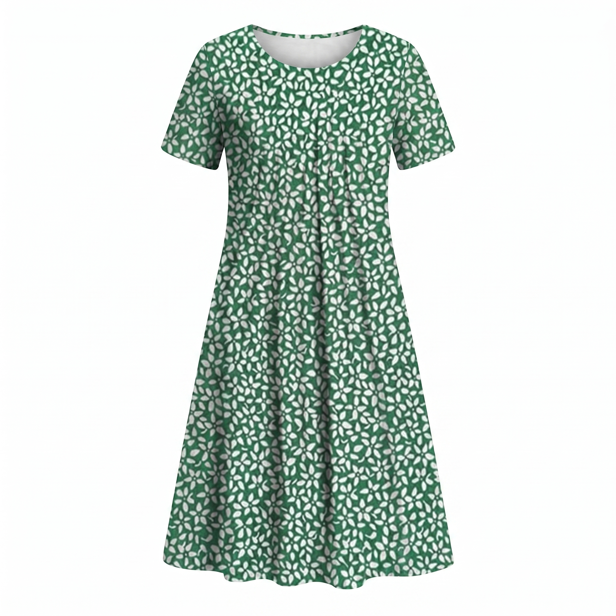Women's Floral Print Midi Dress with Relaxed Everyday Elegance