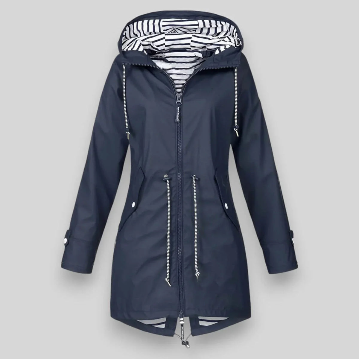 Women's Hooded Waterproof Jacket with Zip Front