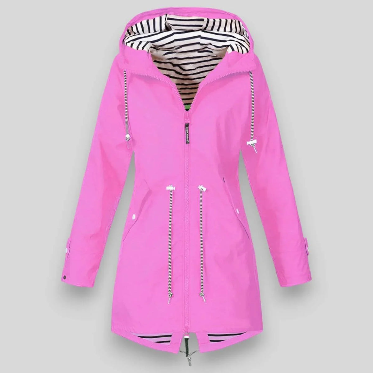 Women's Hooded Waterproof Jacket with Zip Front