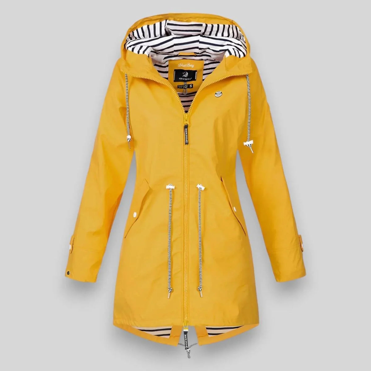 Women's Hooded Waterproof Jacket with Zip Front
