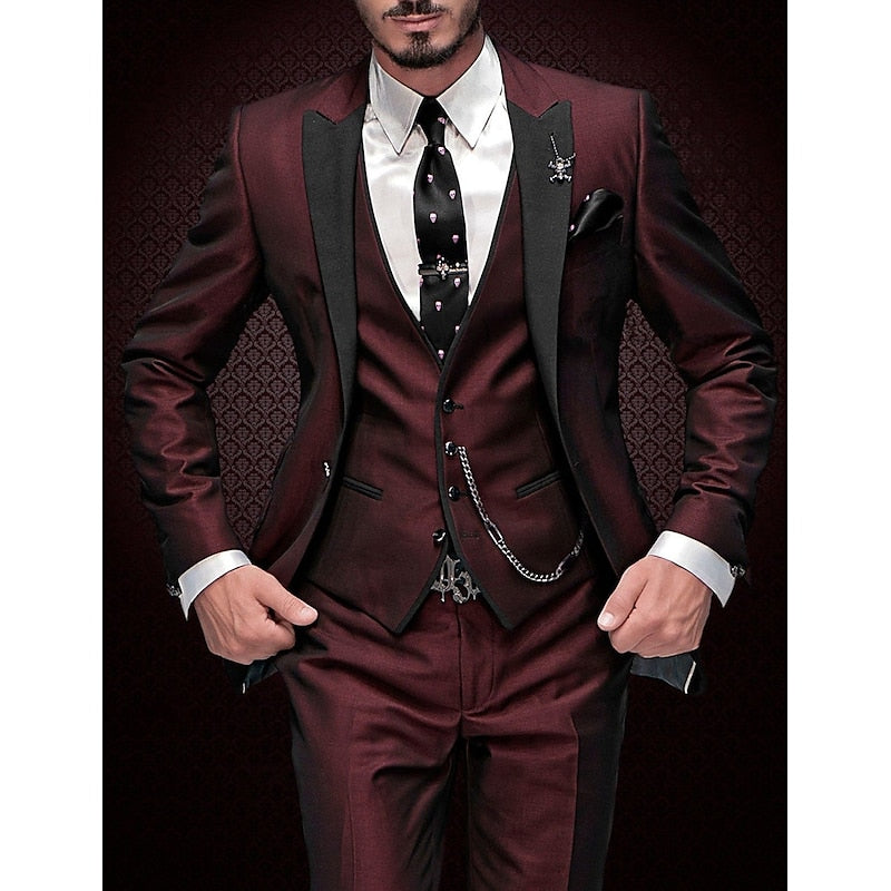 Stylish 3-Piece Men's Set with Blazer, Waistcoat, and Trousers