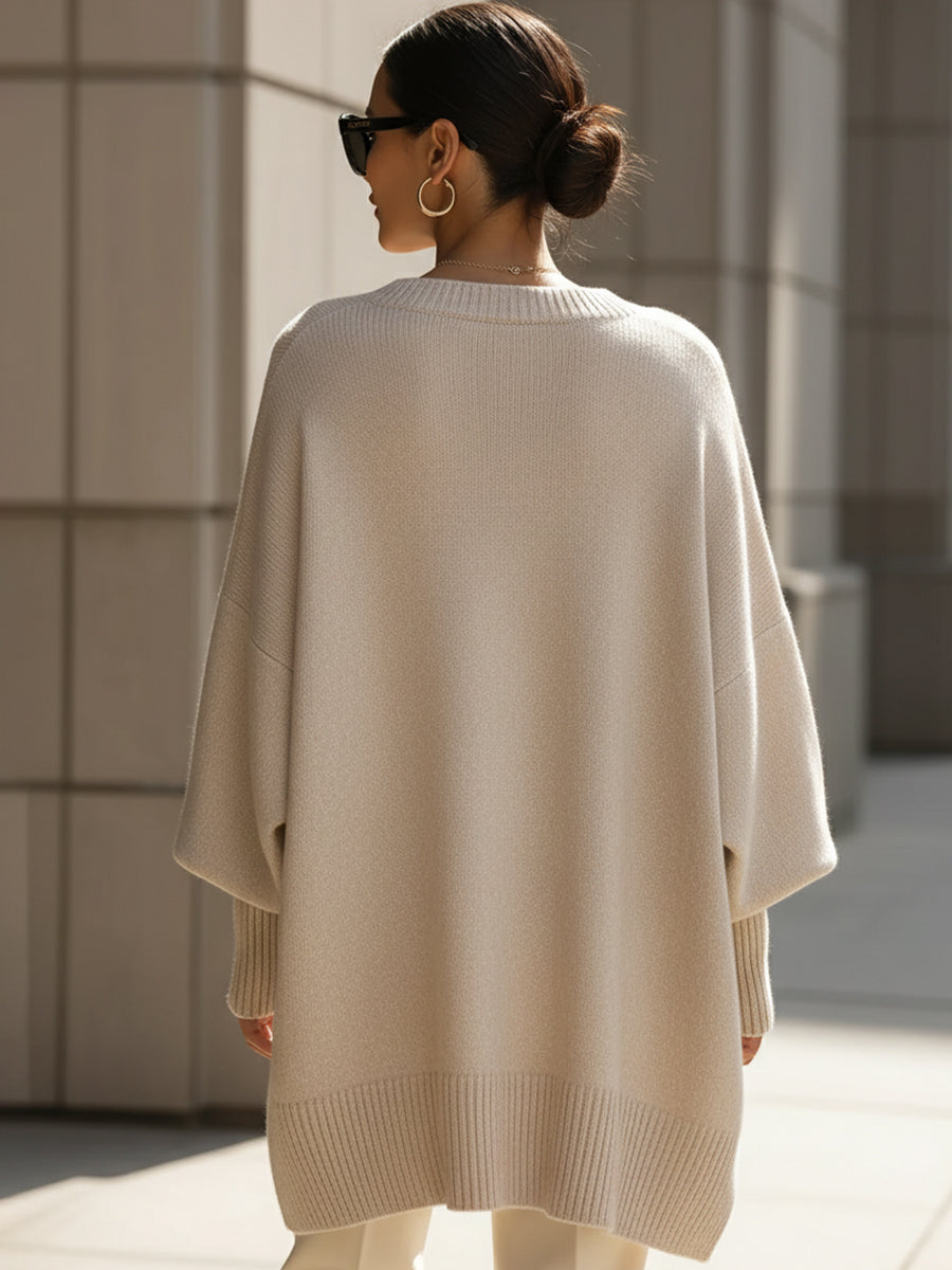Women's Oversized Knit Poncho Sweater