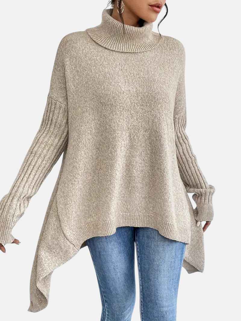 Women's Oversized Batwing Sleeves Turtleneck Sweater
