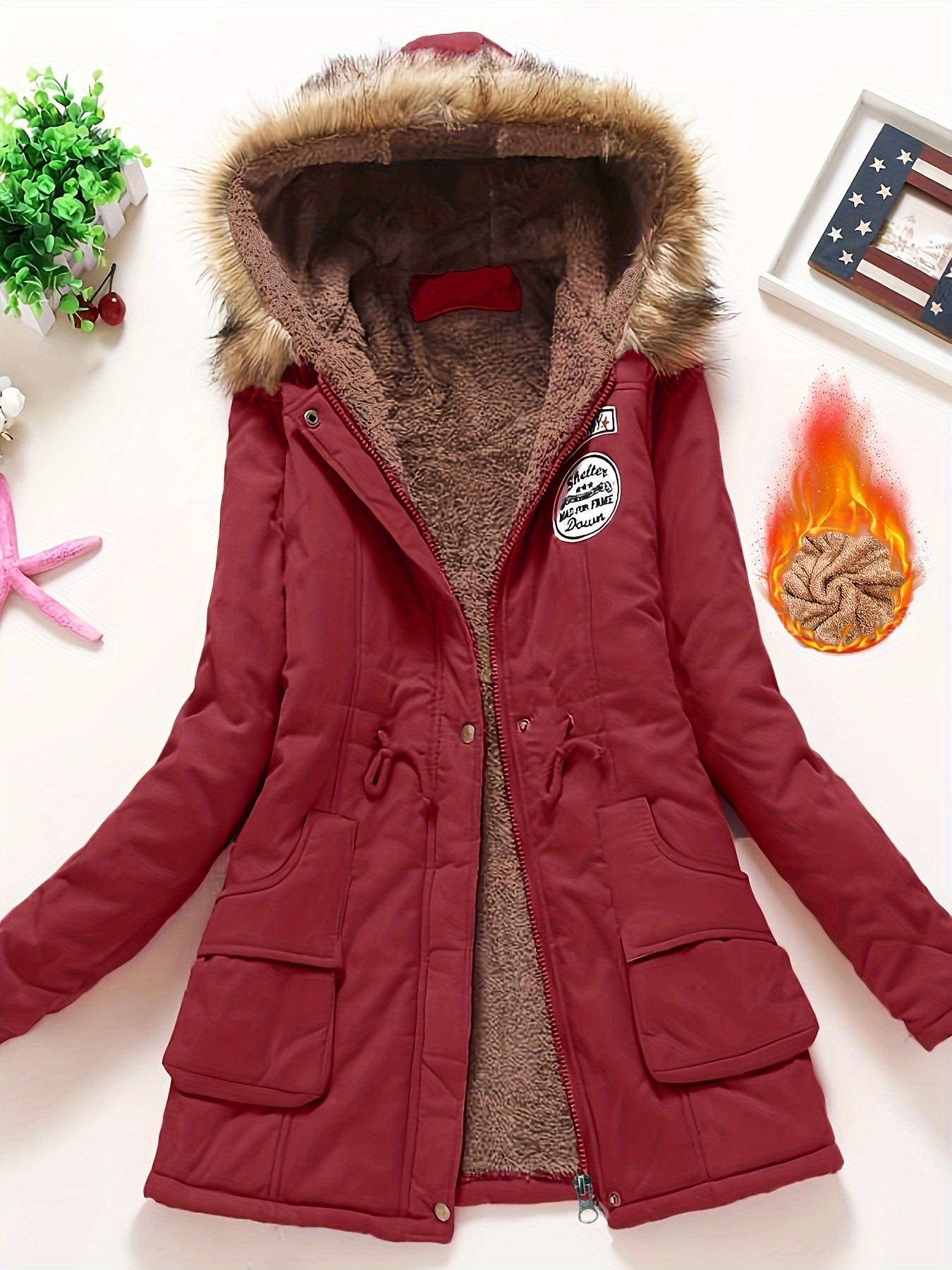 Stylish Women's Parka Coat with Warm Hood