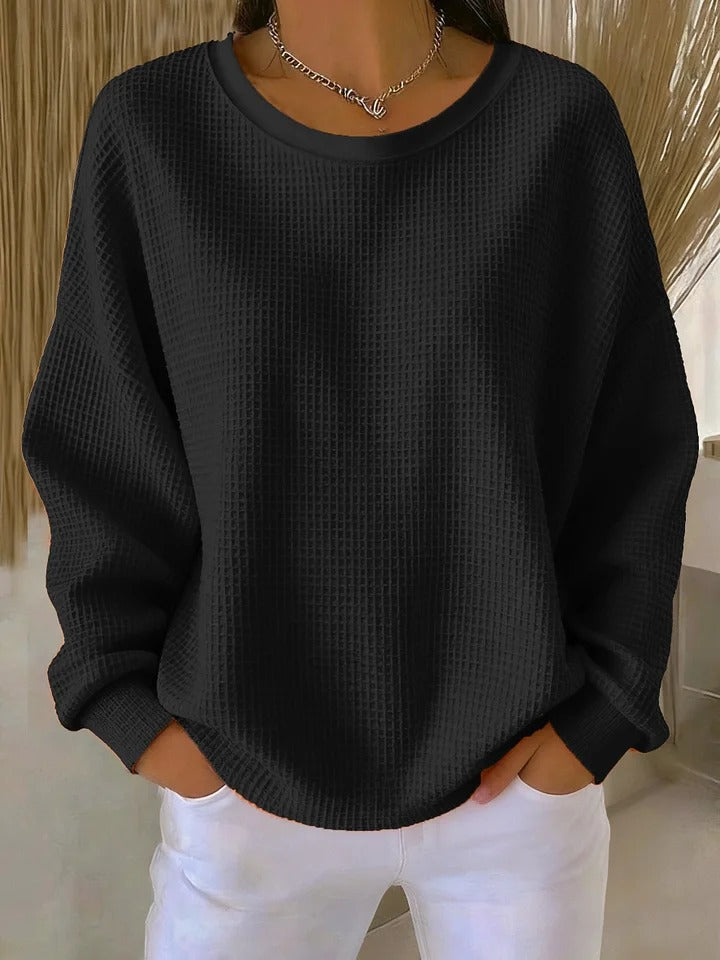 Women’s Oversized Waffle Knit Comfort Sweater