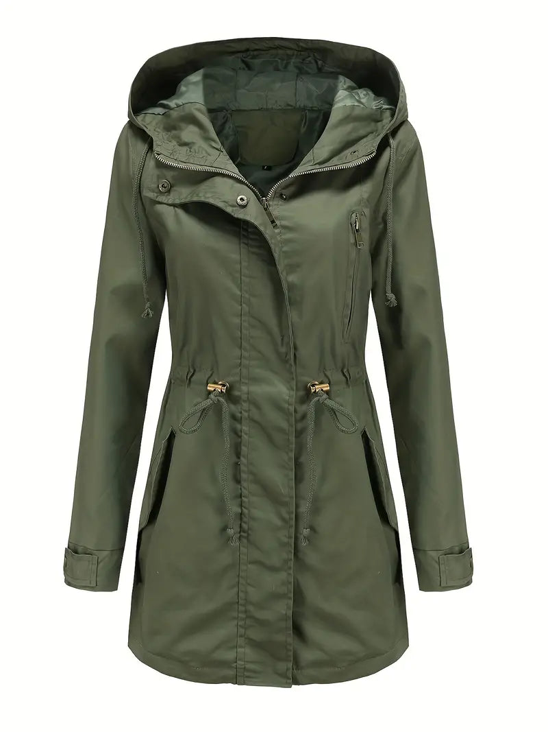 Stylish Waterproof Trench Coat for Women with Hood