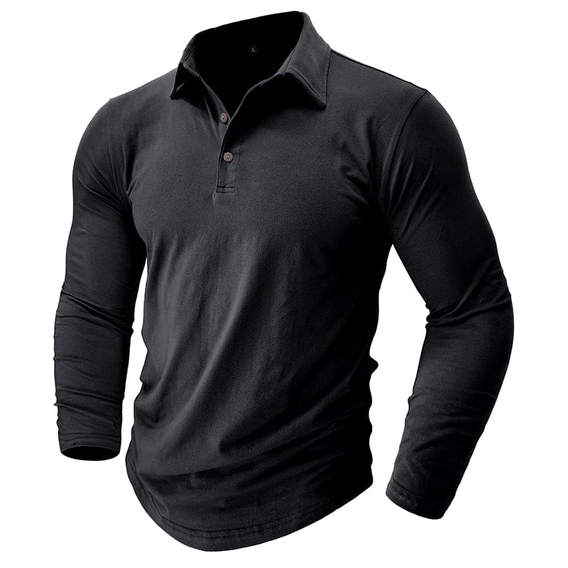 Men's Long-Sleeve Stretch Polo Shirt