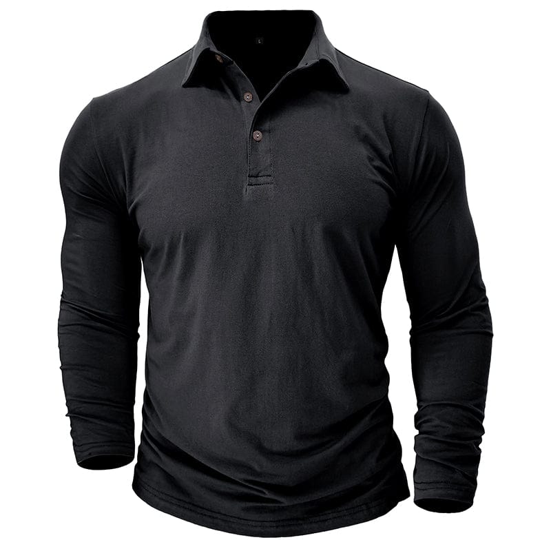 Men's Long-Sleeve Stretch Polo Shirt