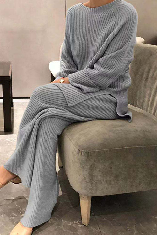 Women’s Ribbed Knit Two-Piece Lounge Set