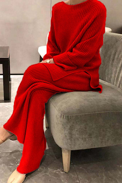 Women’s Ribbed Knit Two-Piece Lounge Set