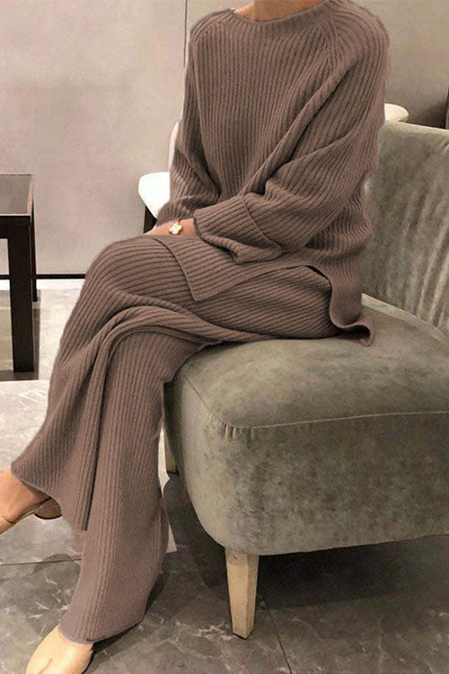 Women’s Ribbed Knit Two-Piece Lounge Set