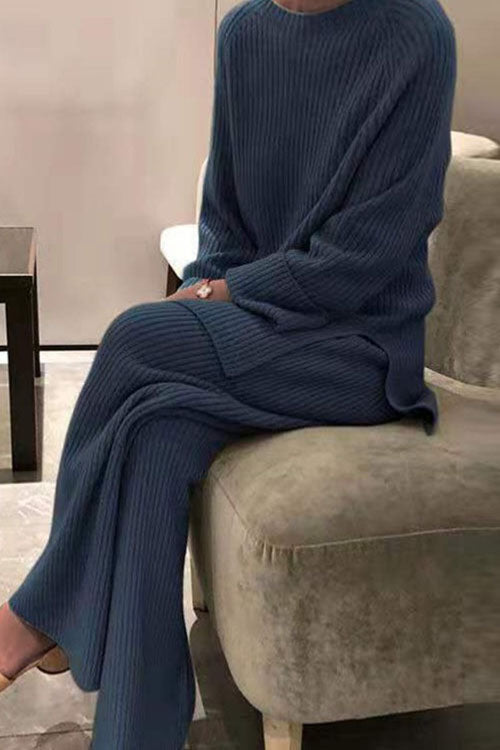 Women’s Ribbed Knit Two-Piece Lounge Set