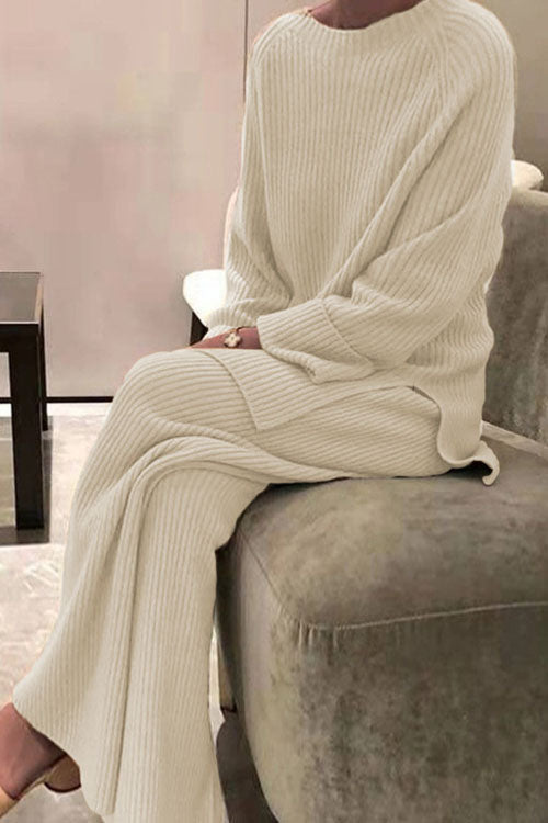 Women’s Ribbed Knit Two-Piece Lounge Set