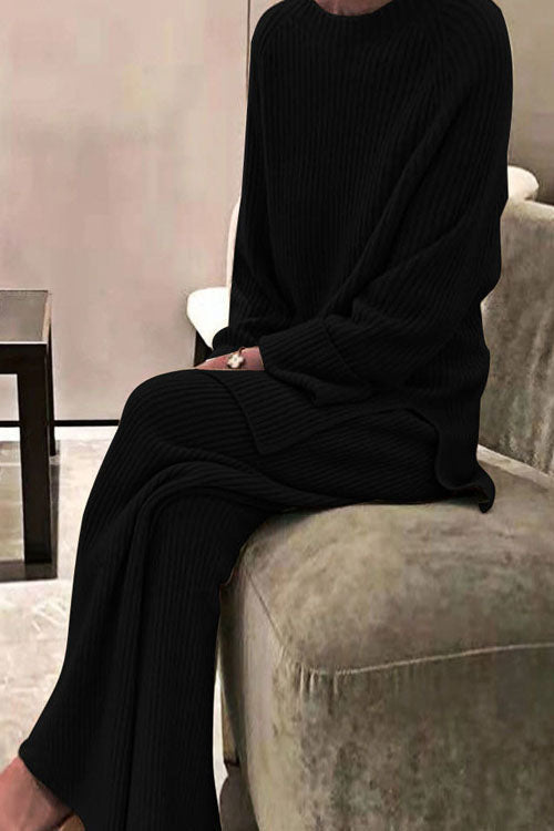 Women’s Ribbed Knit Two-Piece Lounge Set