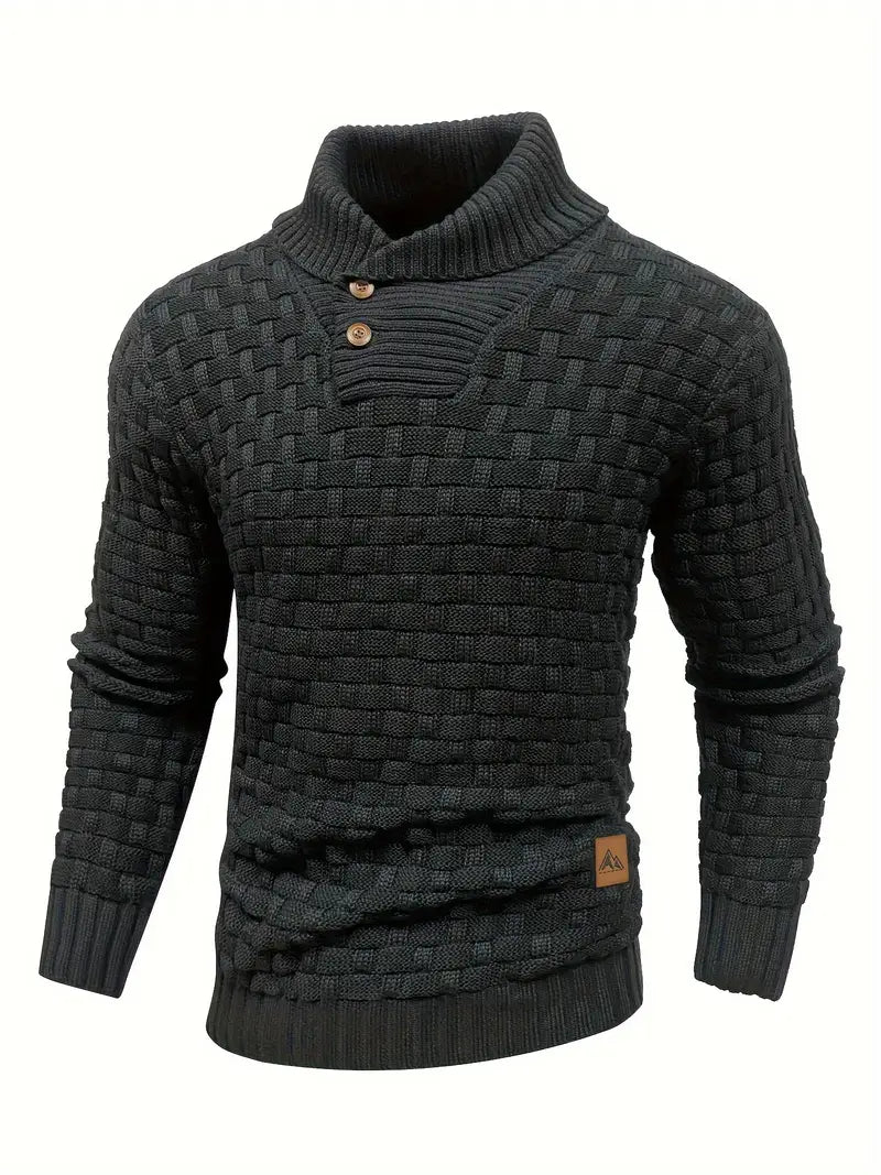 Men's Textured Half-Zip Knit Sweater