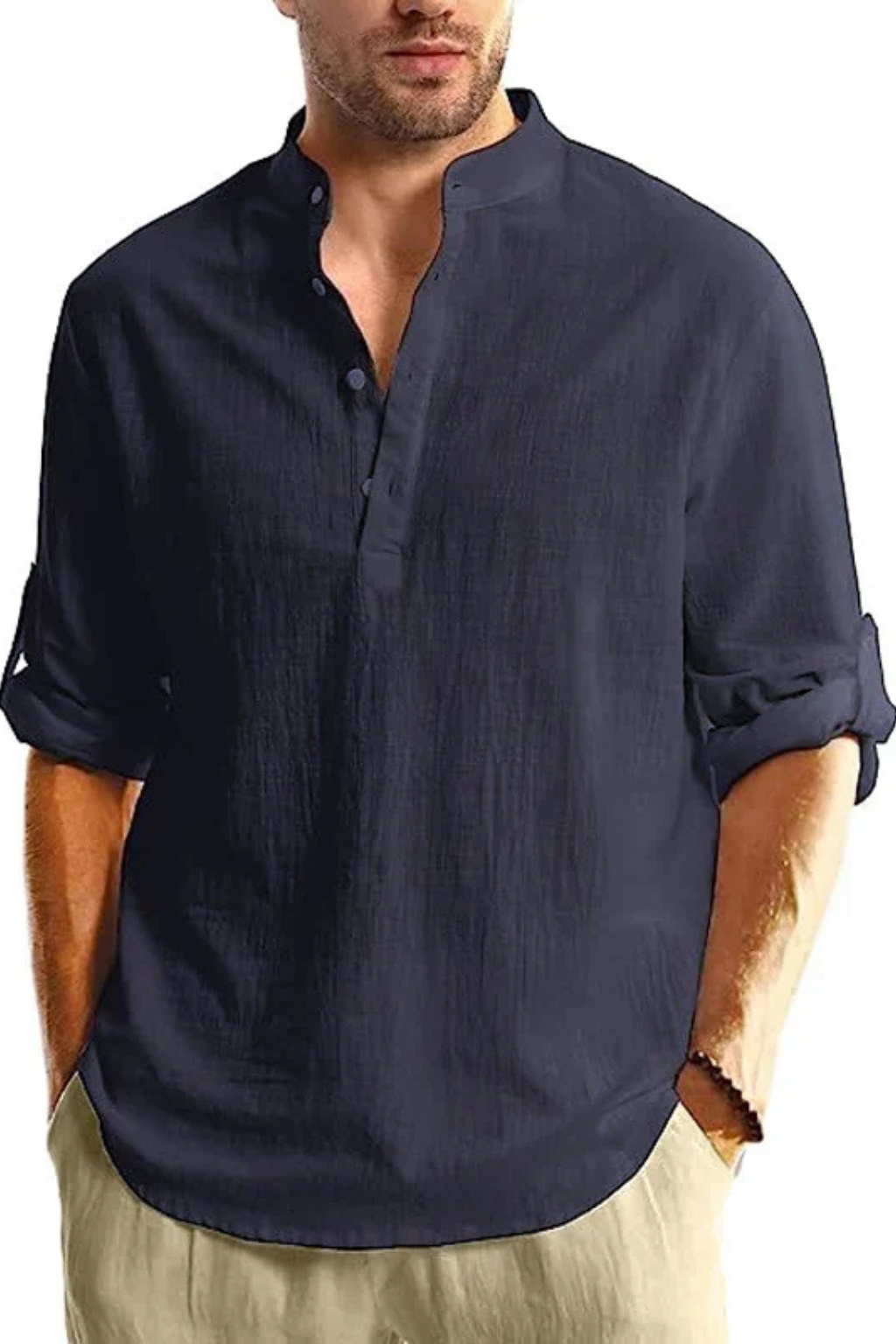 Lightweight Men’s Linen Collar Shirt