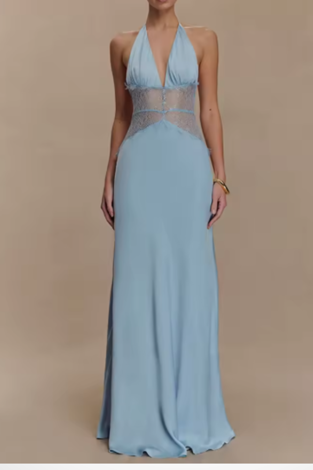Elegant Women’s Halter Neck Backless Maxi Wedding Guest Dress
