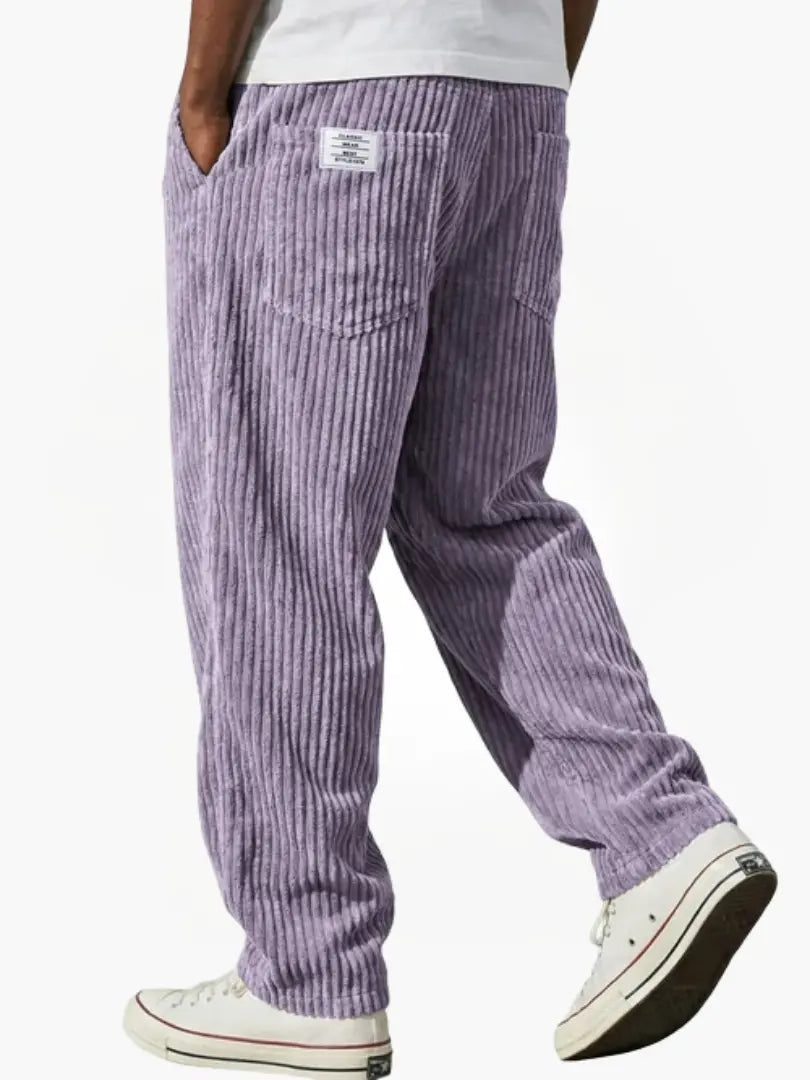 Men's Relaxed Fit Corduroy Straight-Leg Trousers