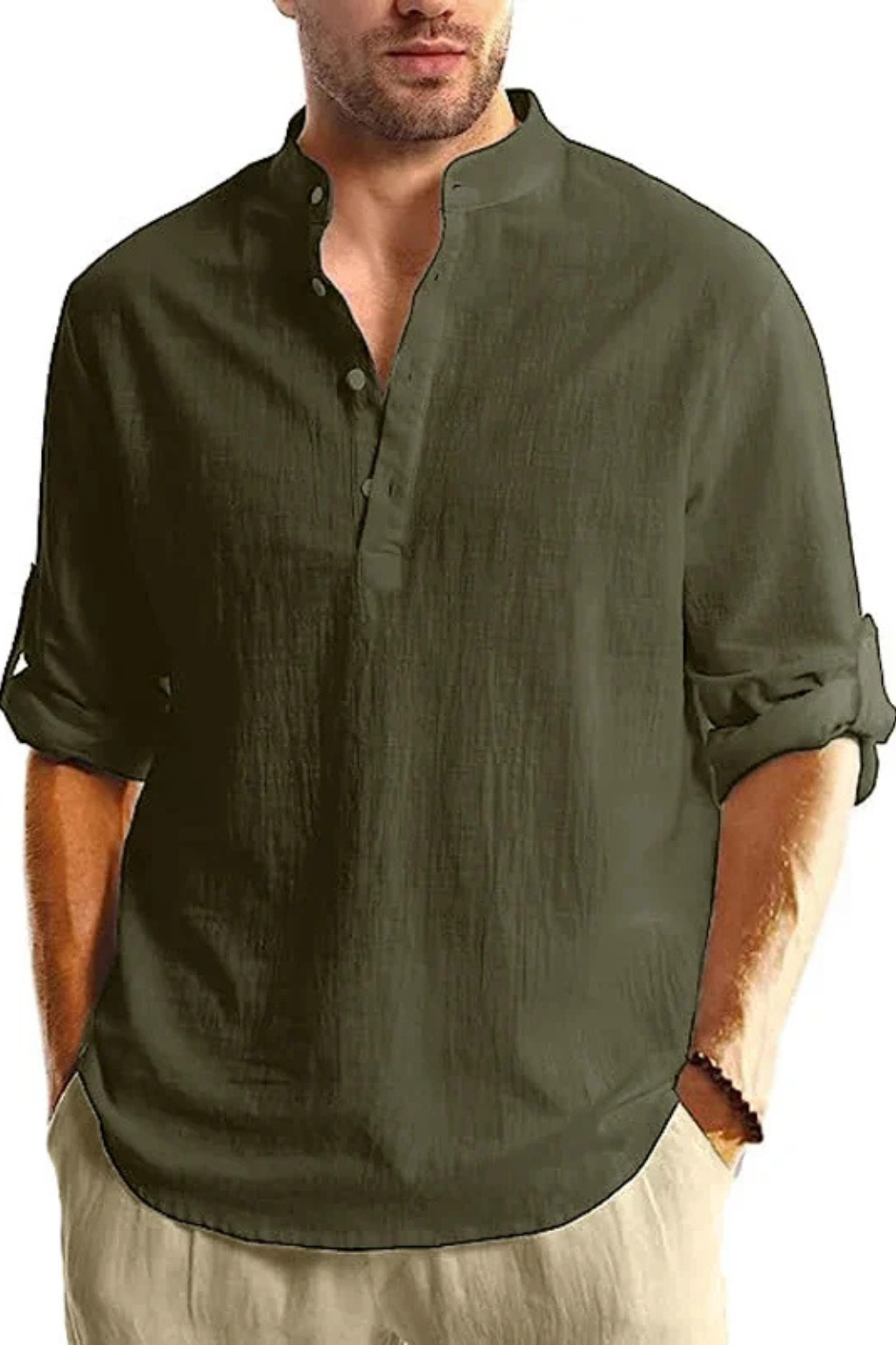 Lightweight Men’s Linen Collar Shirt