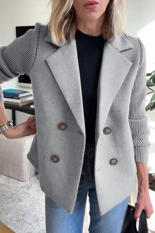 Women's Tailored Knit Double-Breasted Blazer
